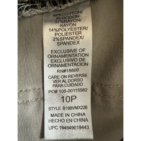 Democracy Absolution Pants Womens Petite 10P Beige Khaki Straight Leg - Picture 6 of 6